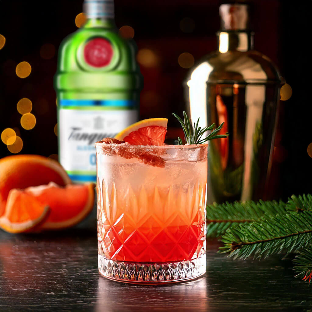 Recept voor alcoholvrije Salty Dog met Tanqueray 0.0%.